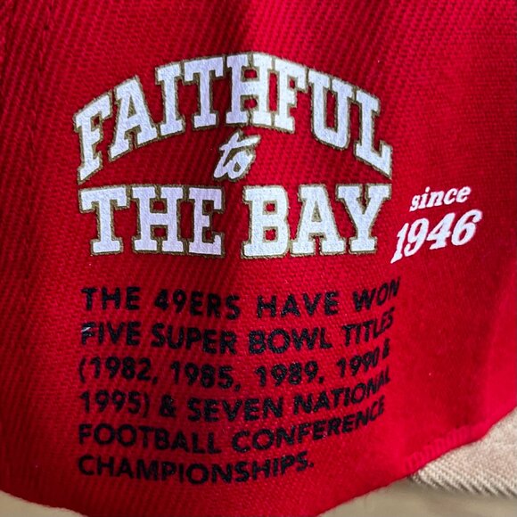 MITCHELL & NESS SAN FRANCISCO 49ER’S FAITHFUL TO BAY TEAM ORIGINS SNAPBACK HAT - Picture 3 of 5
